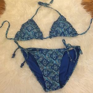 Vintage Old Navy Blue Mosaic Bikini Set 💙